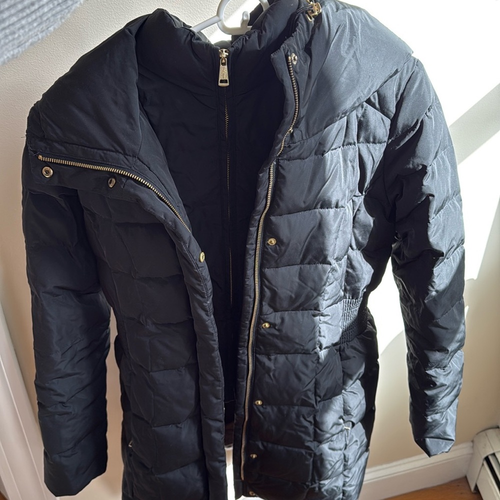 Cole Haan Small Women’s Long Down Jacket with Inside Vest and Large Hood